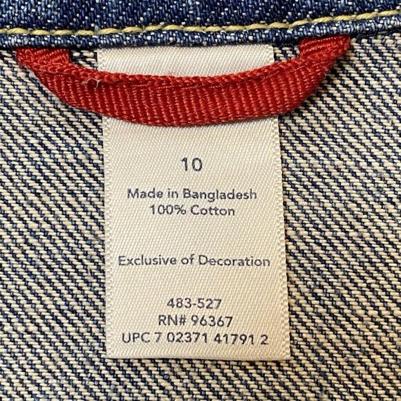 Osh Kosh B’gosh Girls/Boys Denim Jean Trucker Work Wear Snap Front Jacket Sz 10 - Picture 3 of 16